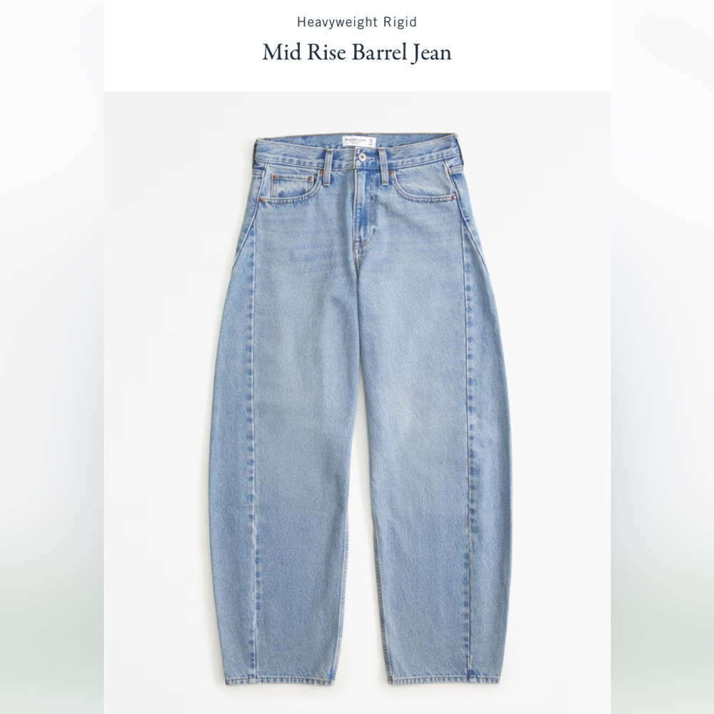 Abercrombie Mid Rise Barrel Jean